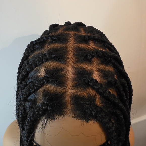 Elegant Black Braided Wig - Picture 2 of 7